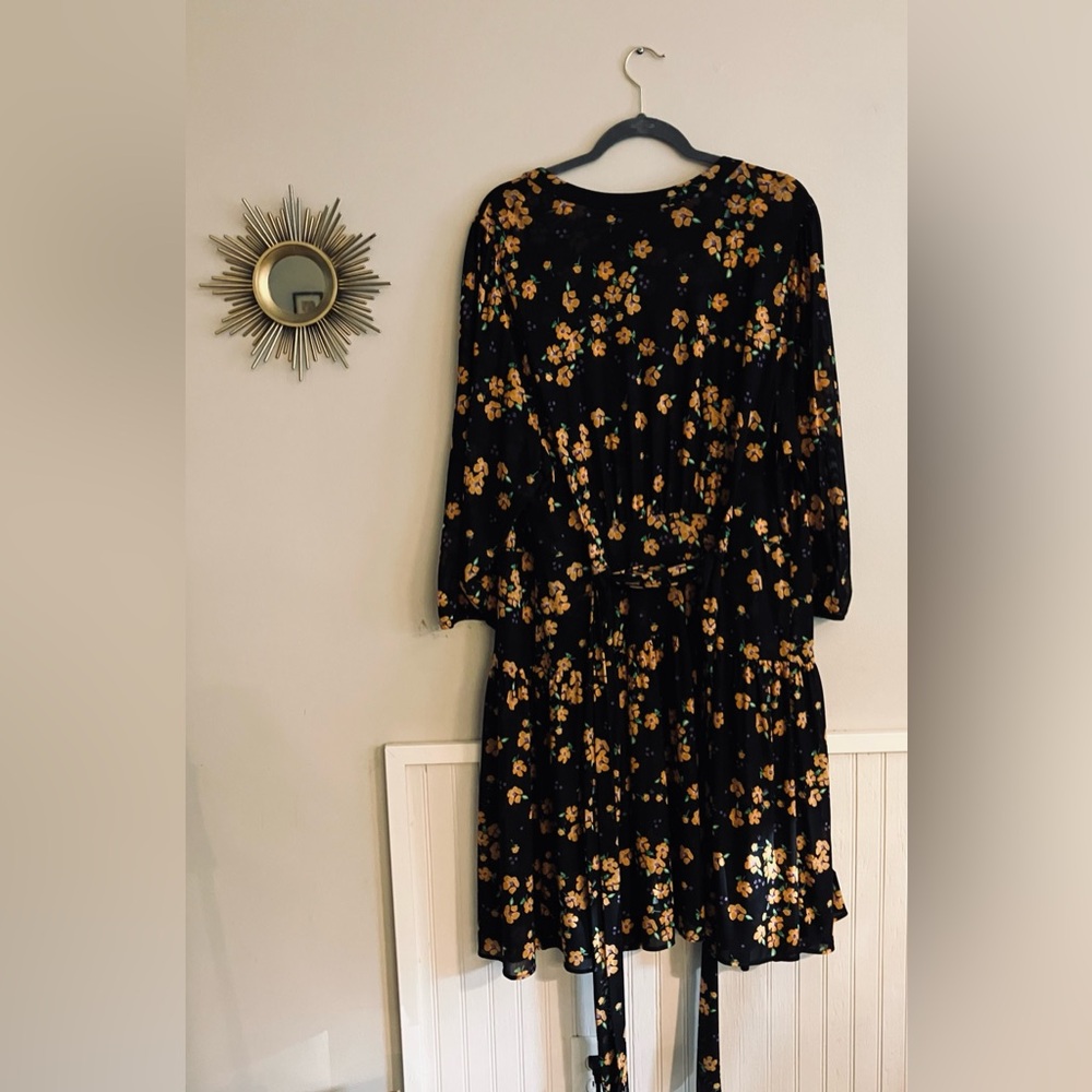 EUC CAbi Style #5945 Black and Orange Long Sleeve Fiesta Dress - Picture 2 of 7